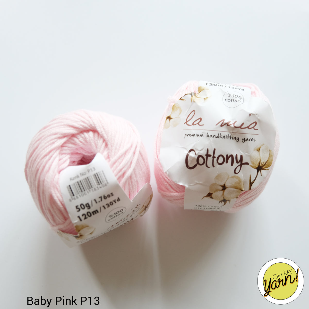 La Mia Pastel 100% Cotton Yarn, Grey - L062